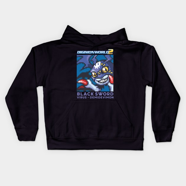 digimon world 2 black sword demidevimon Kids Hoodie by DeeMON